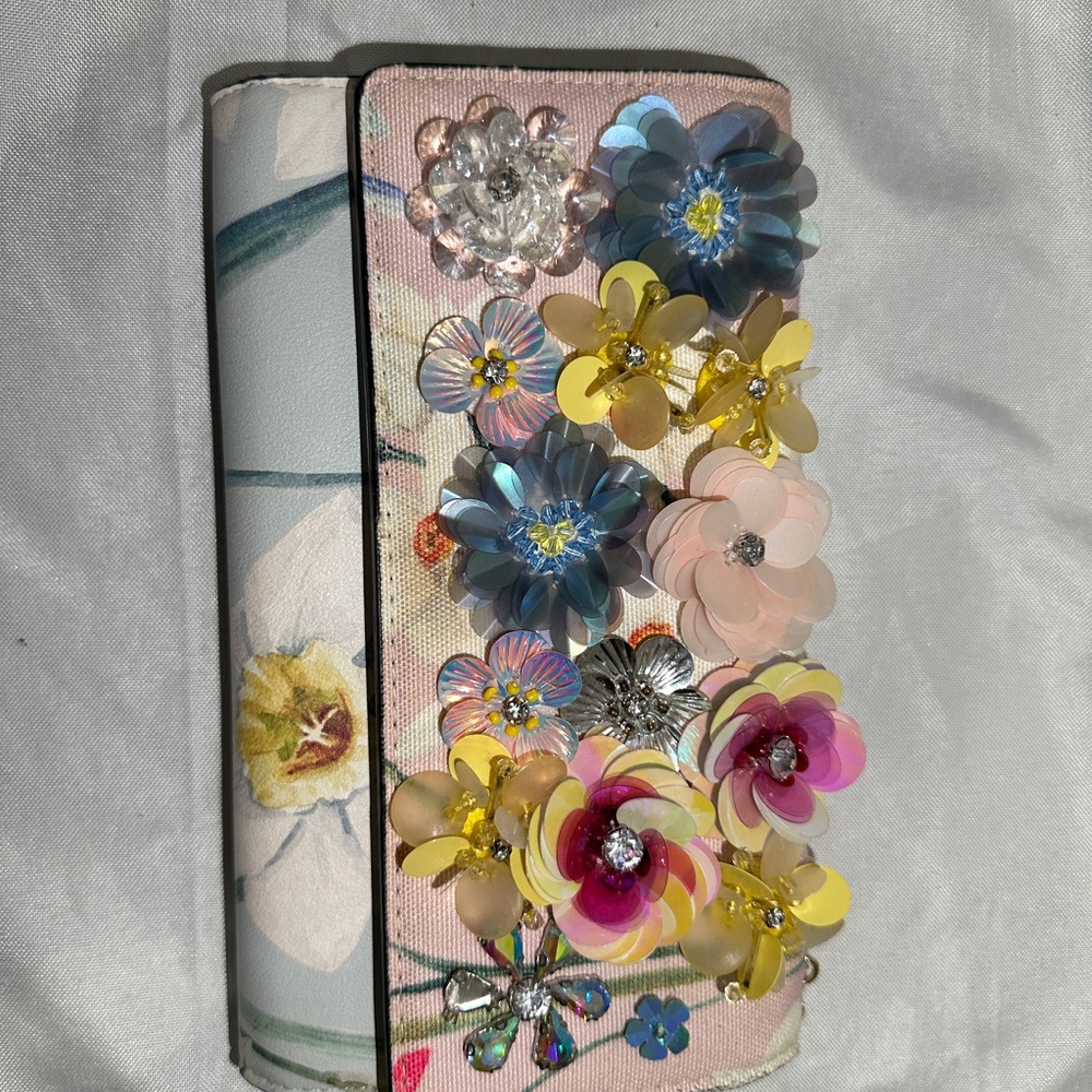 Aldo Multicolor Floral Embellished Wallet